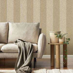 Harris Striped Wallpaper Beige Crown M1869