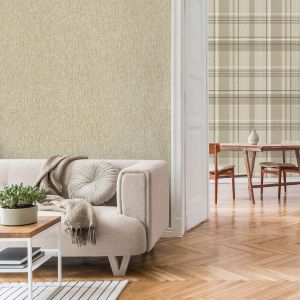 Crown Harris Plain Beige Wallpaper M1870