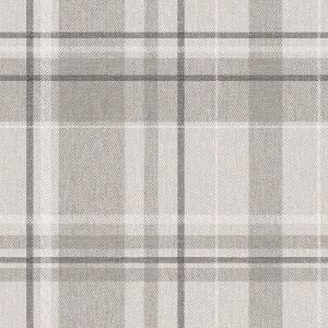 Soft Grey Crown Harris Check Wallpaper M1871