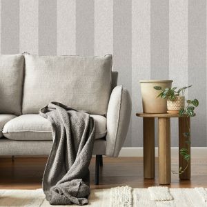 Crown Harris Stripe Soft Grey Wallpaper M1872