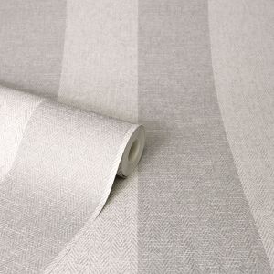 Soft Grey Harris Stripe Wallpaper M1872 Crown