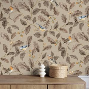 Nature Trail Wallpaper Taupe Crown M1884