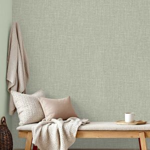Crown M1886 Oakleigh Plain Wallpaper Sage Green