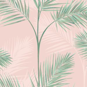 South Beach Palm Leaf Wallpaper Blush Pink Fine Decor FD42680 SAMPLE