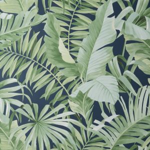 Maui Leaf Wallpaper Navy Fine Decor FD42851 