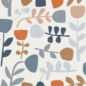 Fine Decor Juni Tulip Wallpaper Blue and Red