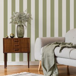 Juliette Stripe Textured Vinyl Wallpaper Sage Fine Decor FD43459
