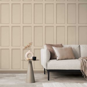 Fine Decor Natural Beaded Panel Effect Wallcovering FD44164
