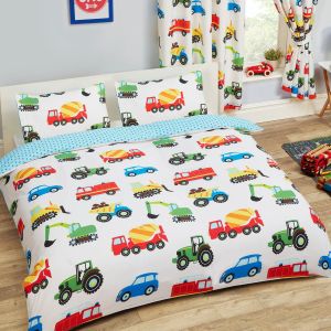 Trucks and Transport Double Duvet Cover and Pillowcase Set