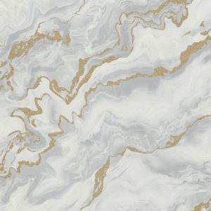 Elle Decoration Mystic Spell Textured Vinyl Wallpaper Soft Grey / Gold 10447-31