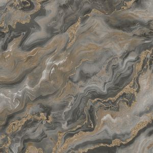 Elle Decoration Mystic Spell Textured Vinyl Wallpaper Deep Taupe / Gold 10447-37