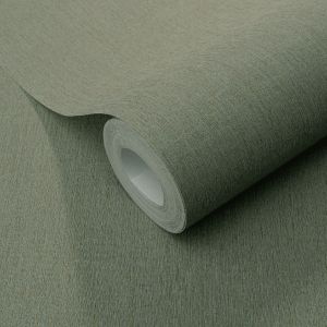 Grasscloth Textured Vinyl Wallpaper Sage Green / Gold Erismann 1043724