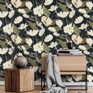 Erismann 10508-15 Fairy Blossom Wallpaper Black 