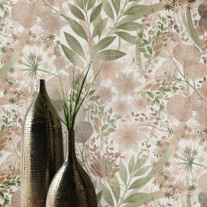 Pink Leaf Wallpaper Erismann
