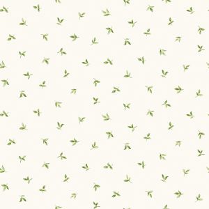 Just Kitchens Leaf Toss Wallpaper Green White Galerie G45437