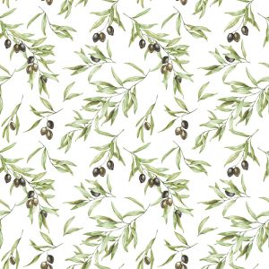 Just Kitchens Olive Drupe Wallpaper Green Black White Galerie G45450