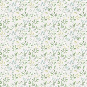 Just Kitchens Spring leaf trail Wallpaper Green Blue Galerie G45457