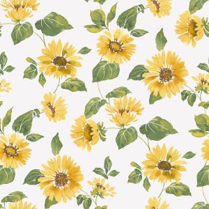 Just Kitchens Sunflower Trail Wallpaper Yellow Green Galerie G45458