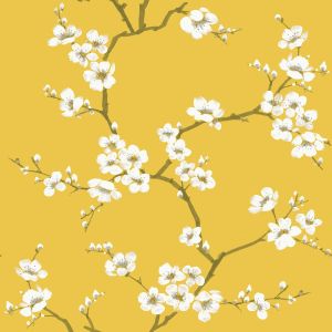 Fresco Apple Blossom Wallpaper Ochre Graham & Brown 108289