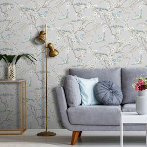 Sublime Japan Cranes Wallpaper Grey 106565