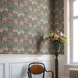Apelviken Tulip Wallpaper Green Pink Galerie 33010