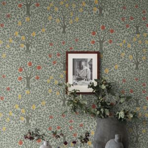 Apelviken Apples And Pears Wallpaper Green Galerie 33014