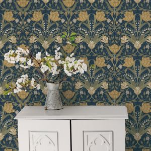 44106 Apelviken 2 Filippa Wallpaper Blue Galerie