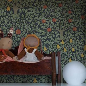 Apelviken Apples And Pears Wallpaper White Grey Gold Galerie 33012