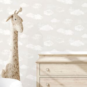 Tiny Tots 2 Cloud Wallpaper Greige Galerie G78357