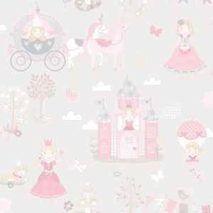 G78370 Tiny Tots 2 Fairytale Wallpaper Grey Pinks Galerie