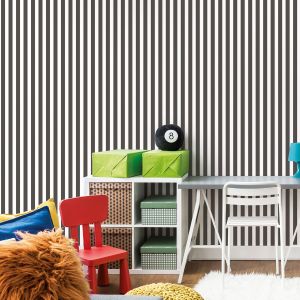 Tiny Tots 2 Regency Stripe Wallpaper Black Galerie G78399