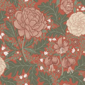 Ekbacka Camille Floral Wallpaper Terracotta Galerie 14004