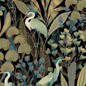 Black Ciara Heron Wallpaper By Grandeco 