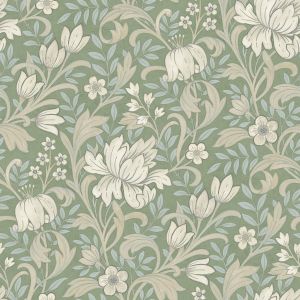 Marian Floral Wallpaper Sage Green Grandeco A67102