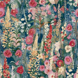 Delphinium Floral Forest Textured Vinyl Wallpaper Blue Grandeco A74602