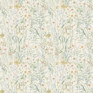 Summer Meadow GranDeco Floral Wallpaper Sage/Cream A76701