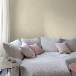 GranDeco Precious Weaves Loni Diagonal Weave Textured Vinyl Wallpaper Beige PW3003