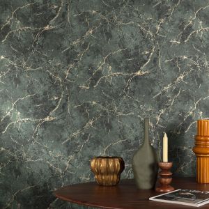 Marble Textured Wallpaper Green Grandeco