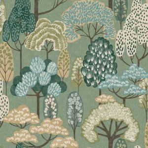 Happy Trees Wallpaper Green / Multi Grandeco LD2113