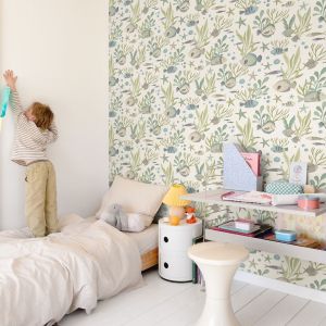 Grandeco LD3309 Nemo Textured Vinyl Wallpaper Teal