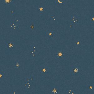 Dudley Night Sky Textured Vinyl Wallpaper Navy Blue Grandeco LD3615