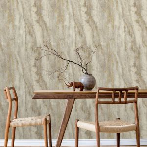 Stone Façade Wallpaper Neutral Metallic Grandeco A81702