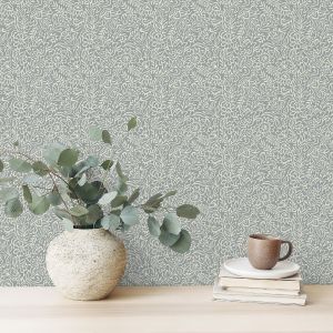 A82301 Grandeco Ruskin Floral Trail Wallpaper Blue