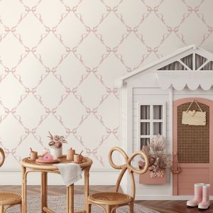 Holden 14032 Tied with a Bow Wallpaper Cream / Pink