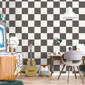 Holden Check Wallpaper Charcoal 14040