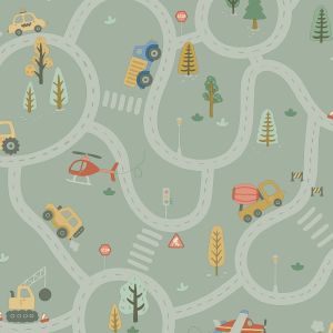 Roundabout Road Wallpaper Sage Green Holden 14081