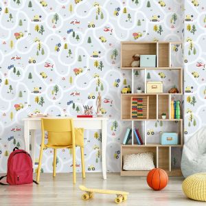 Holden 14082 Roundabout Road Wallpaper Light Blue / Multi 