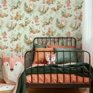 Forest Friends Wallpaper Sage Green Holden 14121