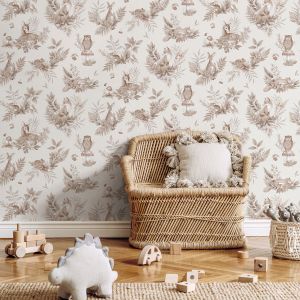Forest Friends Wallpaper Soft Brown Holden 14122