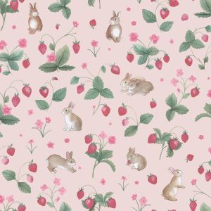 Bunnies & Berries Wallpaper Pink / Green Holden Product Code: 14141